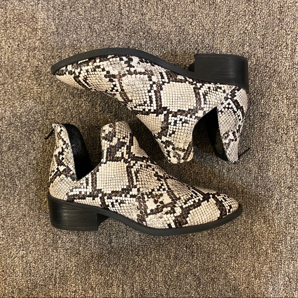 Snake skin booties